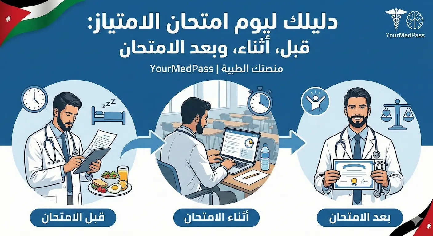 دليلك ليوم امتحان الامتياز: قبل، أثناء، وبعد الامتحان